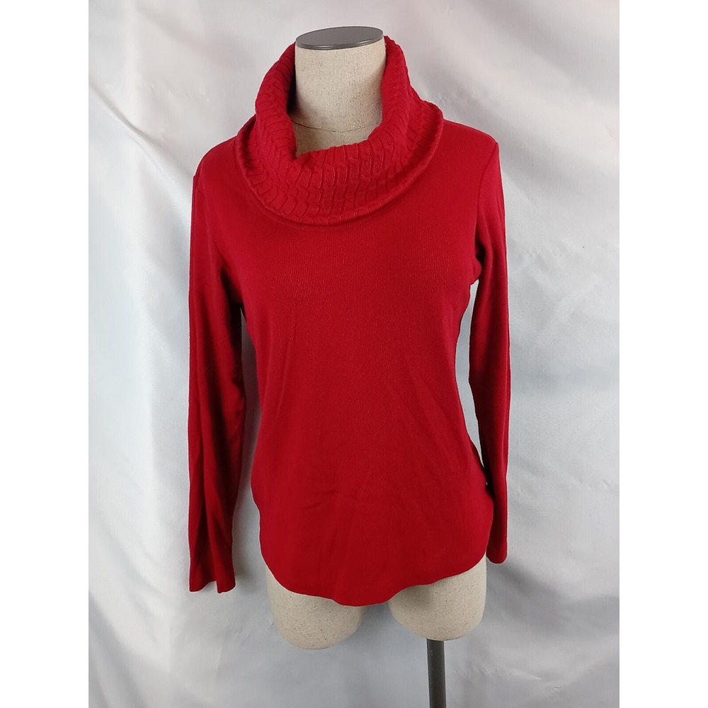 Vintage Rafaella Fashion Sweater Women's Size Medium Red Cowl Neck Sweater Top